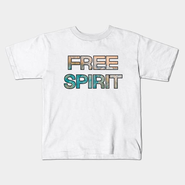 Free Spirit Ocean Waves Graphic design Kids T-Shirt by AdrianaHolmesArt